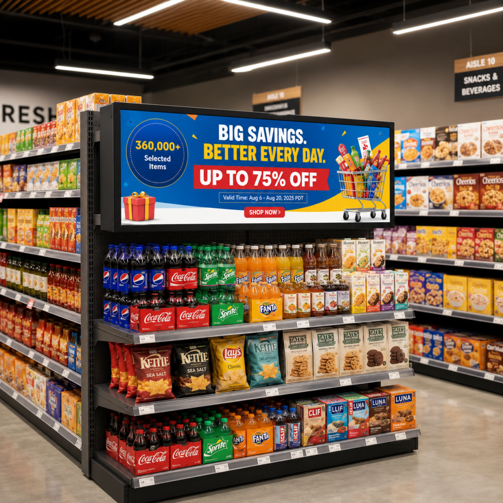 led digital display in retail